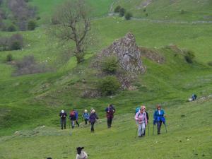 Climbing from Pilsbury Castle