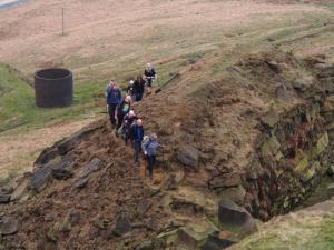 Climbing from Pule Hill quarry