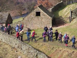 Leaving Grindle Clough "bothy"