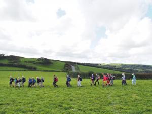 Over fields to the Sterridge Valley