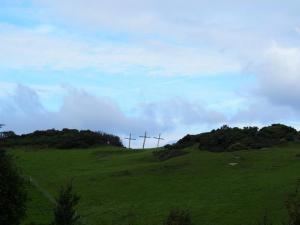 Three crosses above Lee Abbey