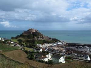 Castle above Gorey Harbour