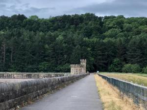 Reservoir wall and path